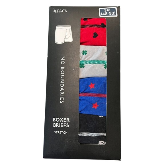No Boundaries Mens Tag-Free All-Seasons 4-Pk Printed Boxer Briefs  Size 3XL  NWT - Picture 2 of 8